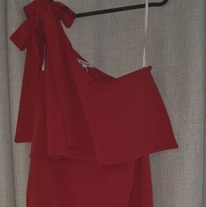 Minuet Petite Red Asymmetrical Dress
